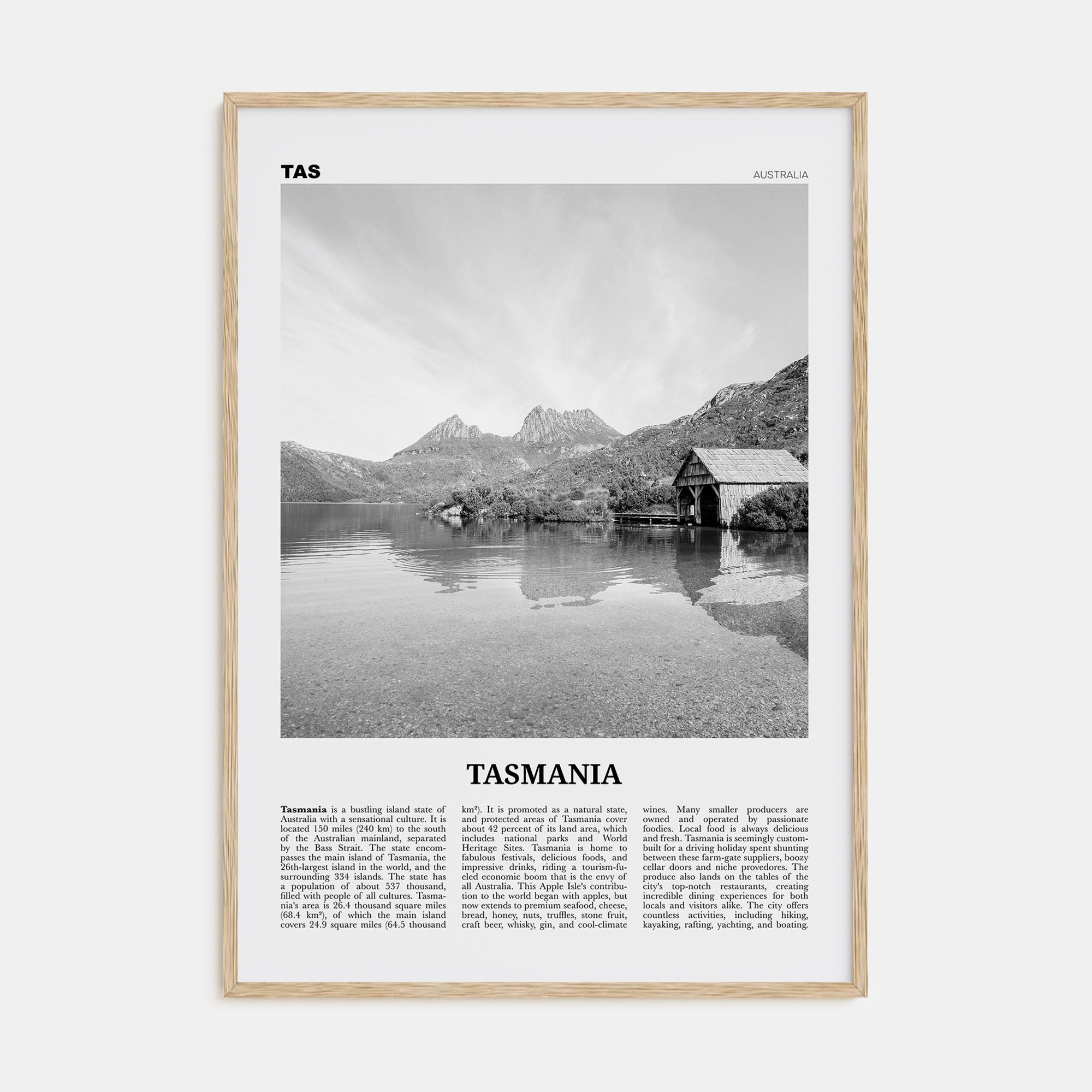 Tasmania Travel B&W No 2 Poster