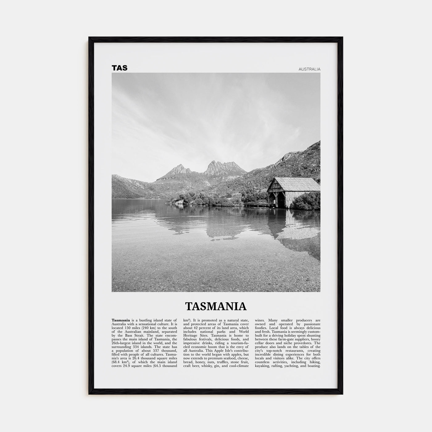 Tasmania Travel B&W No 2 Poster