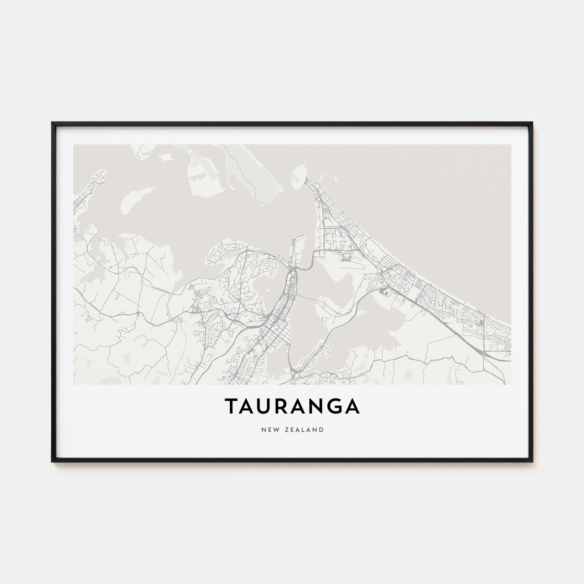 Tauranga Map Landscape Poster