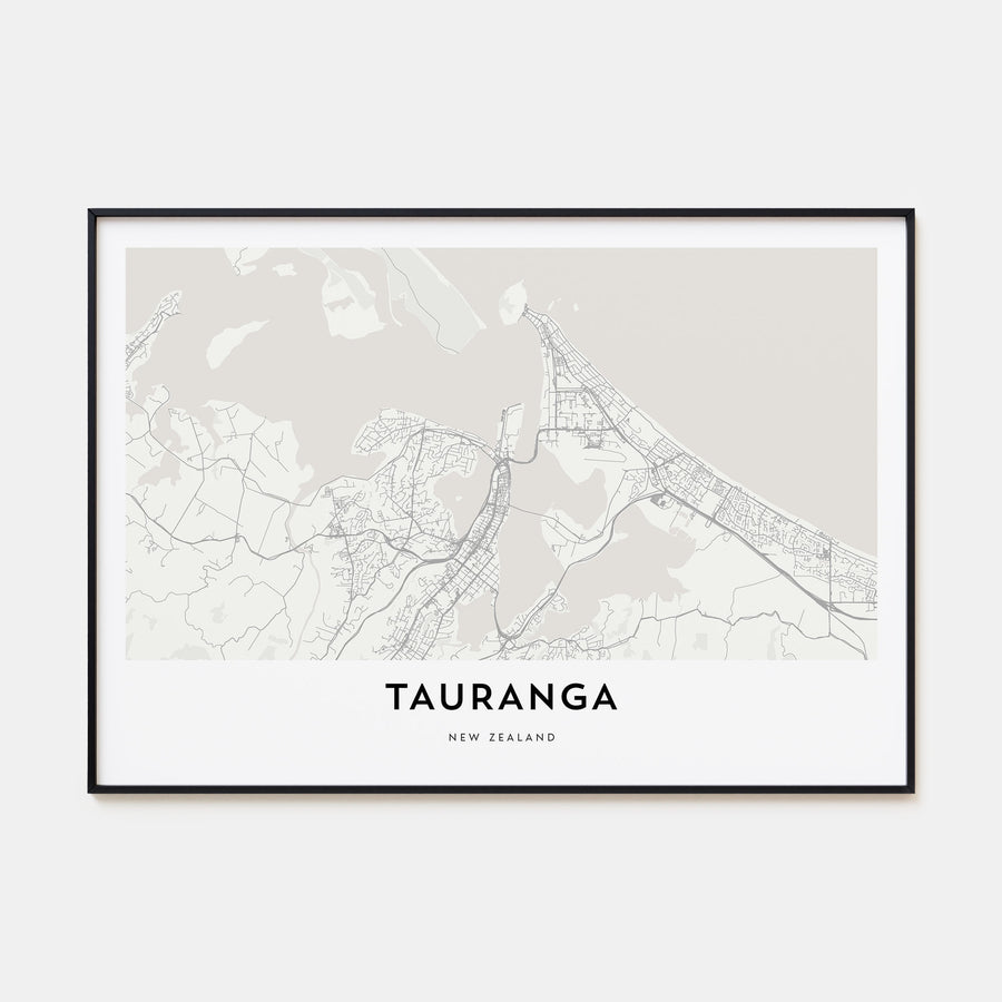 Tauranga Map Landscape Poster