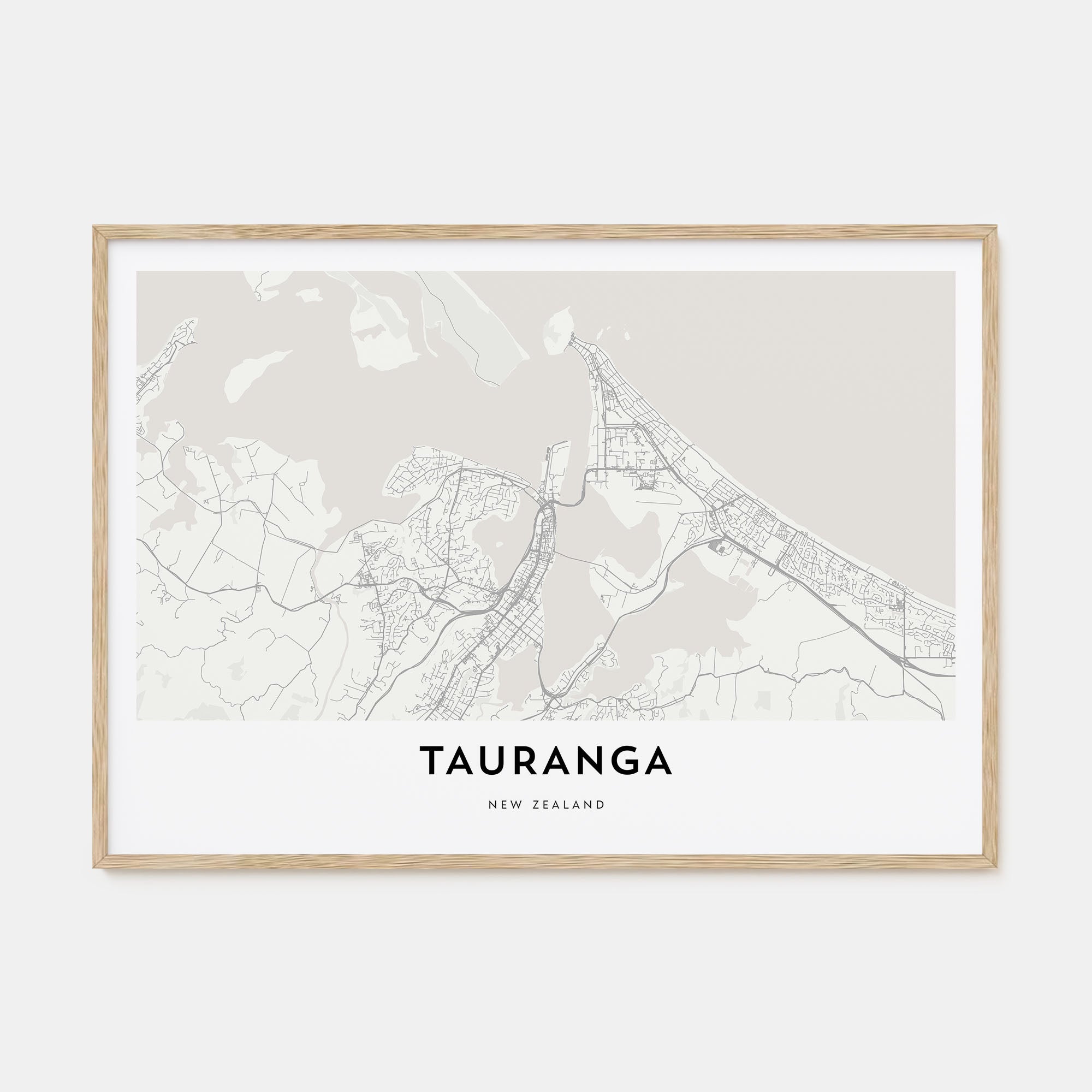Tauranga Map Landscape Poster