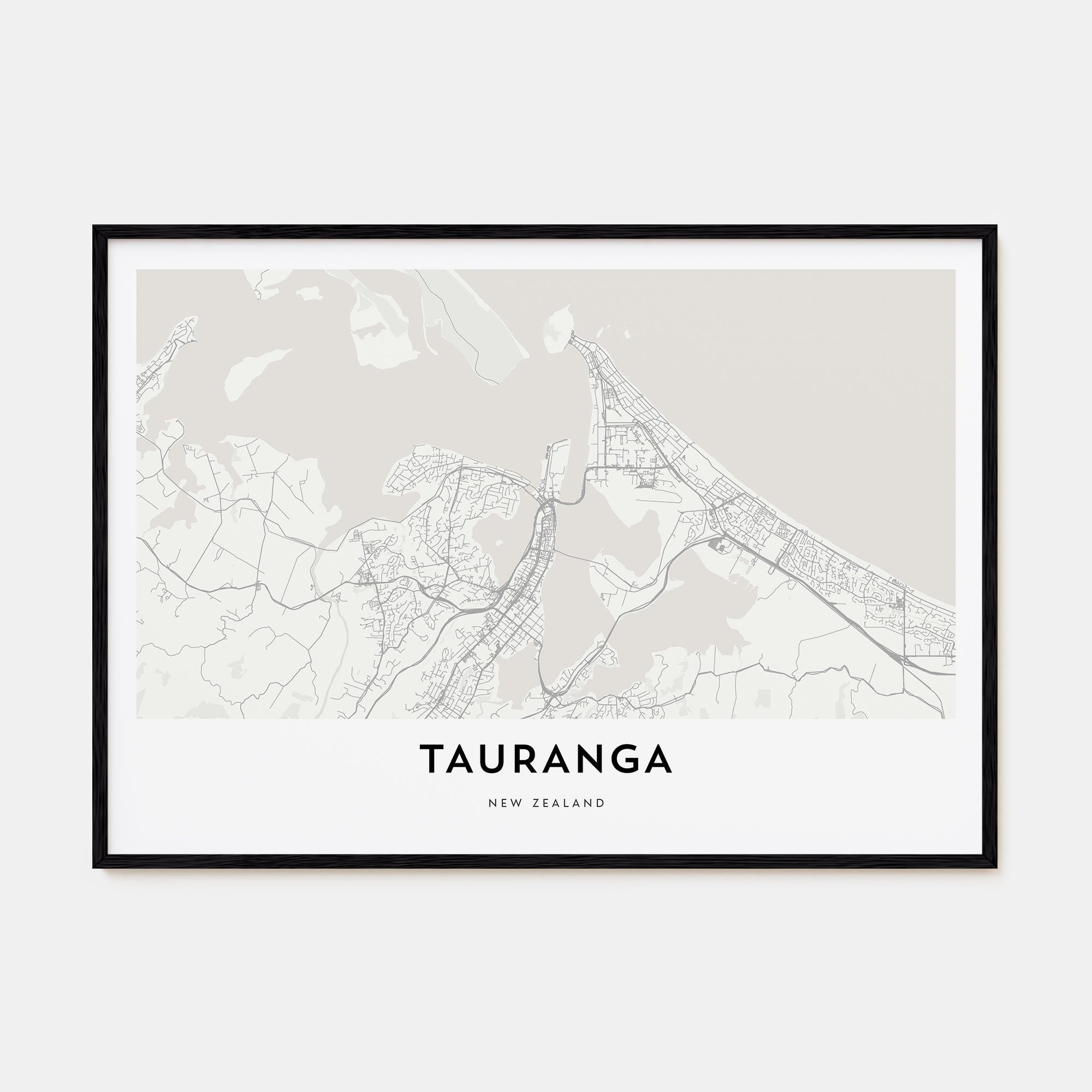 Tauranga Map Landscape Poster