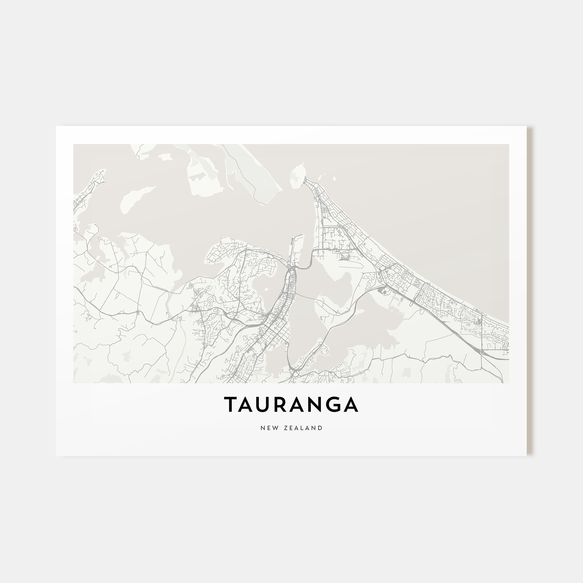 Tauranga Map Landscape Poster