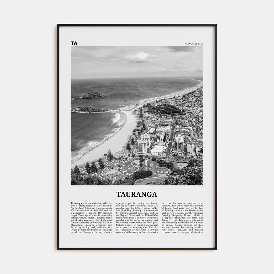 Tauranga Travel B&W Poster