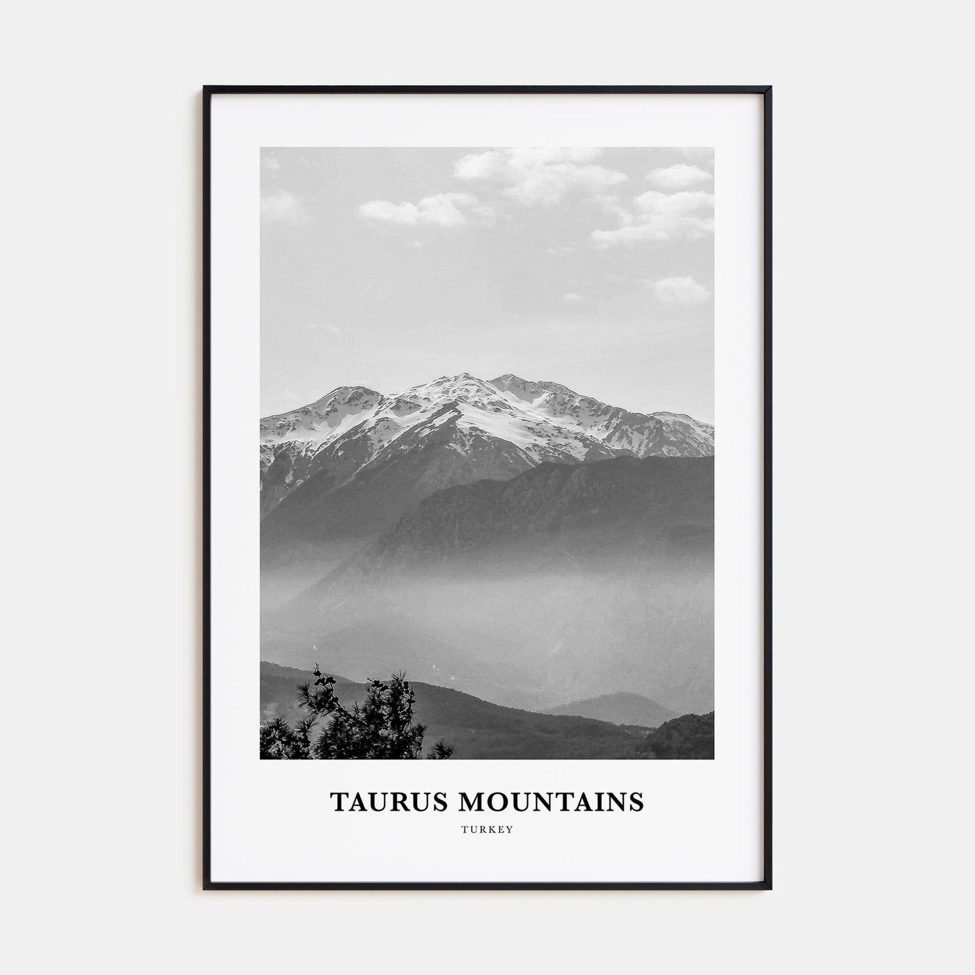 Taurus Mountains Portrait B&W Poster