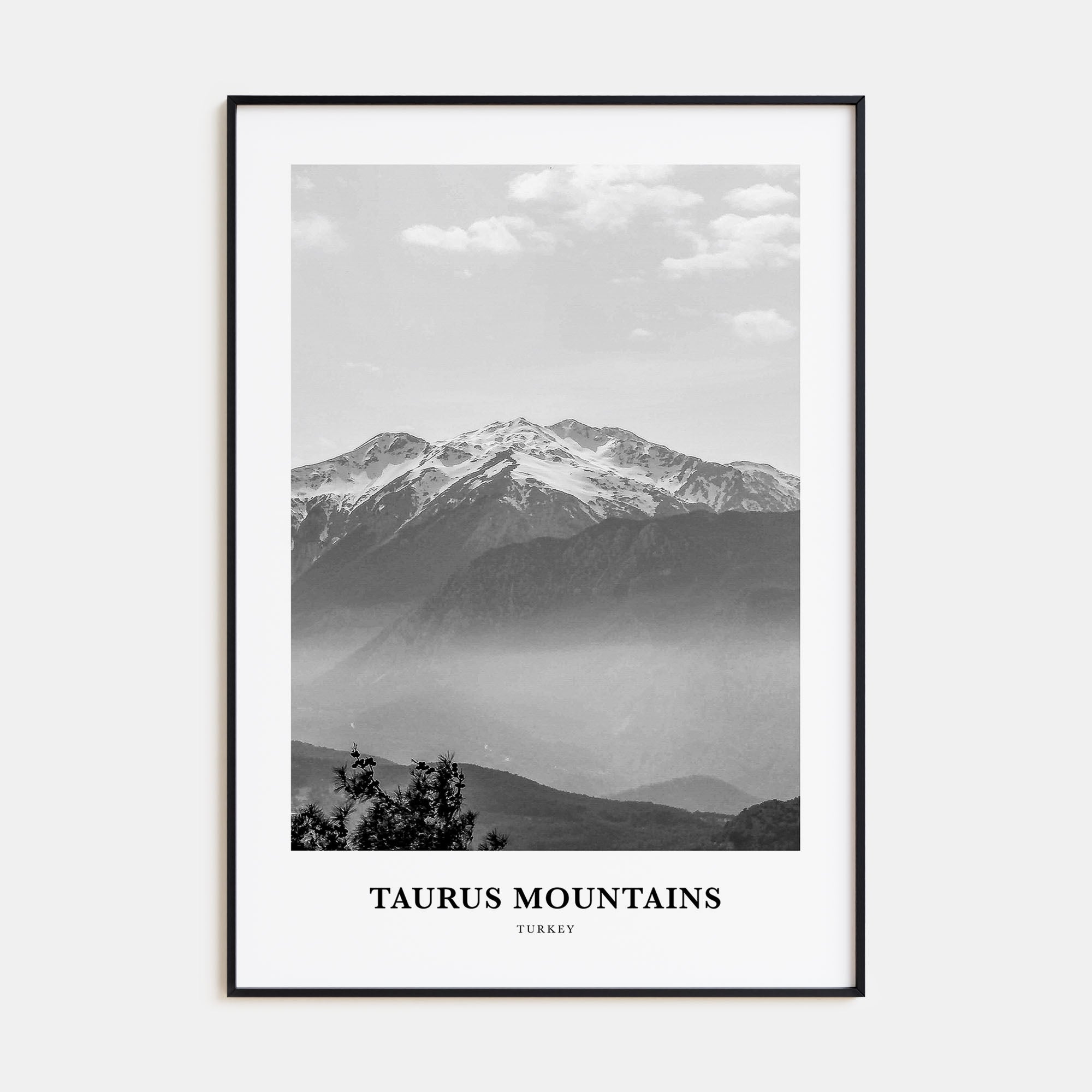 Taurus Mountains Portrait B&W Poster