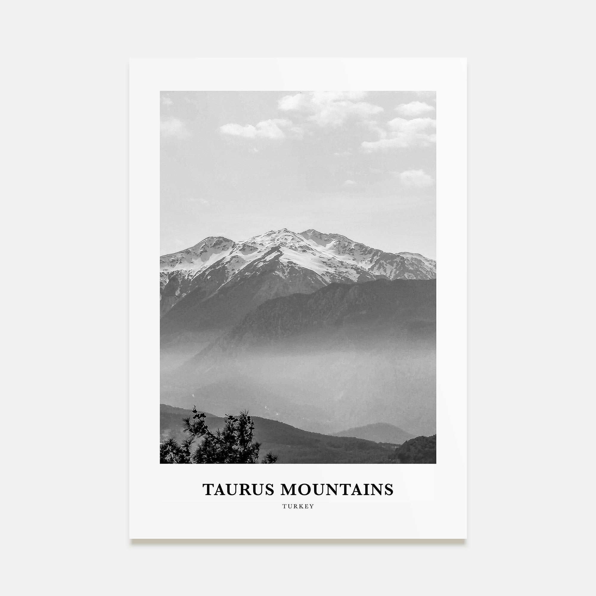 Taurus Mountains Portrait B&W Poster