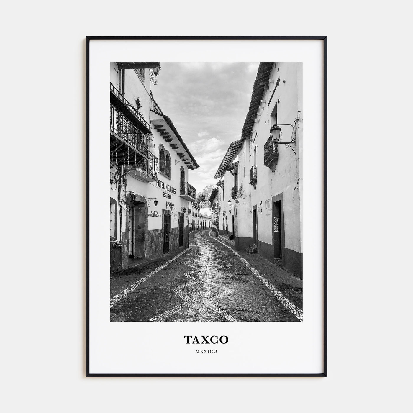 Taxco Portrait B&W Poster