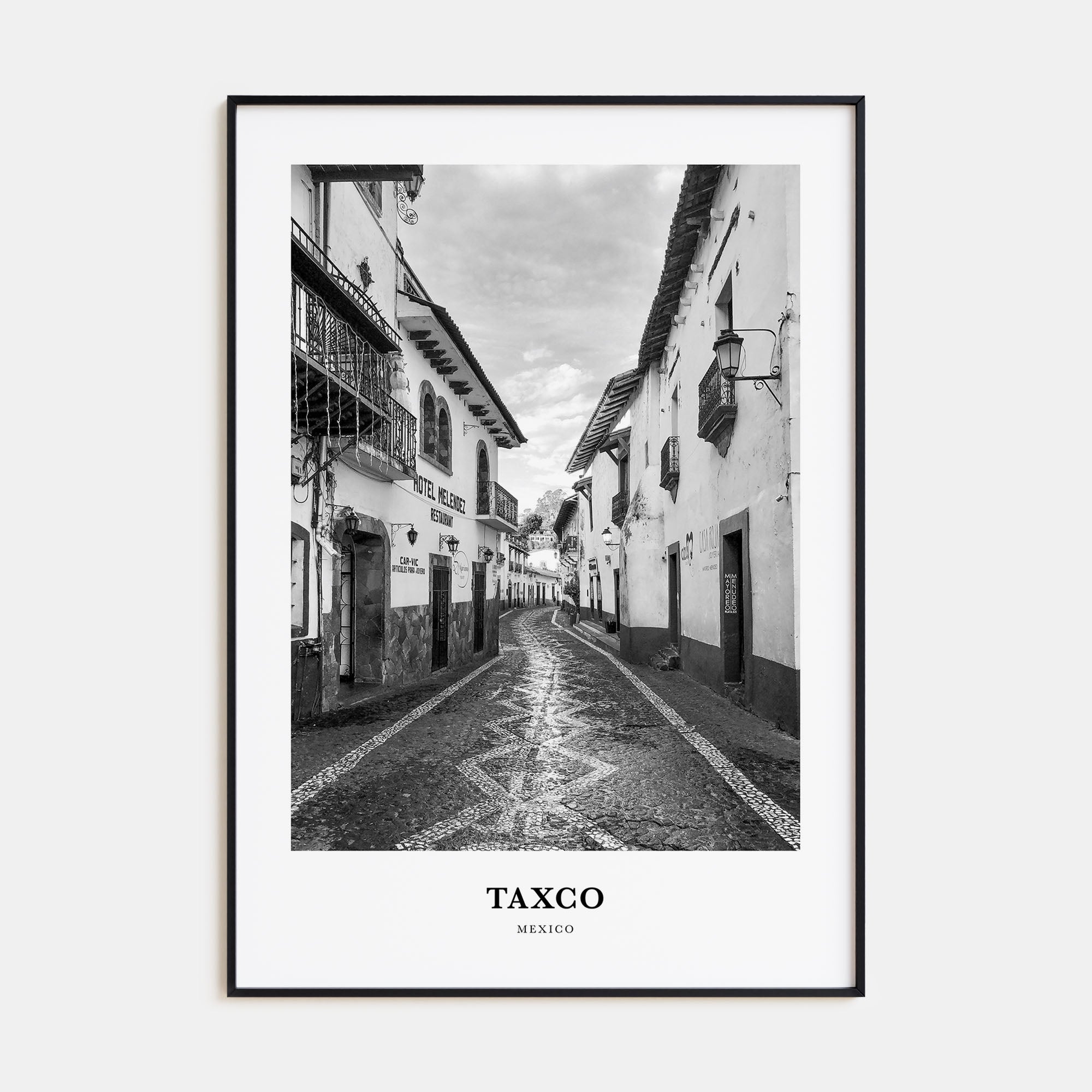 Taxco Portrait B&W Poster