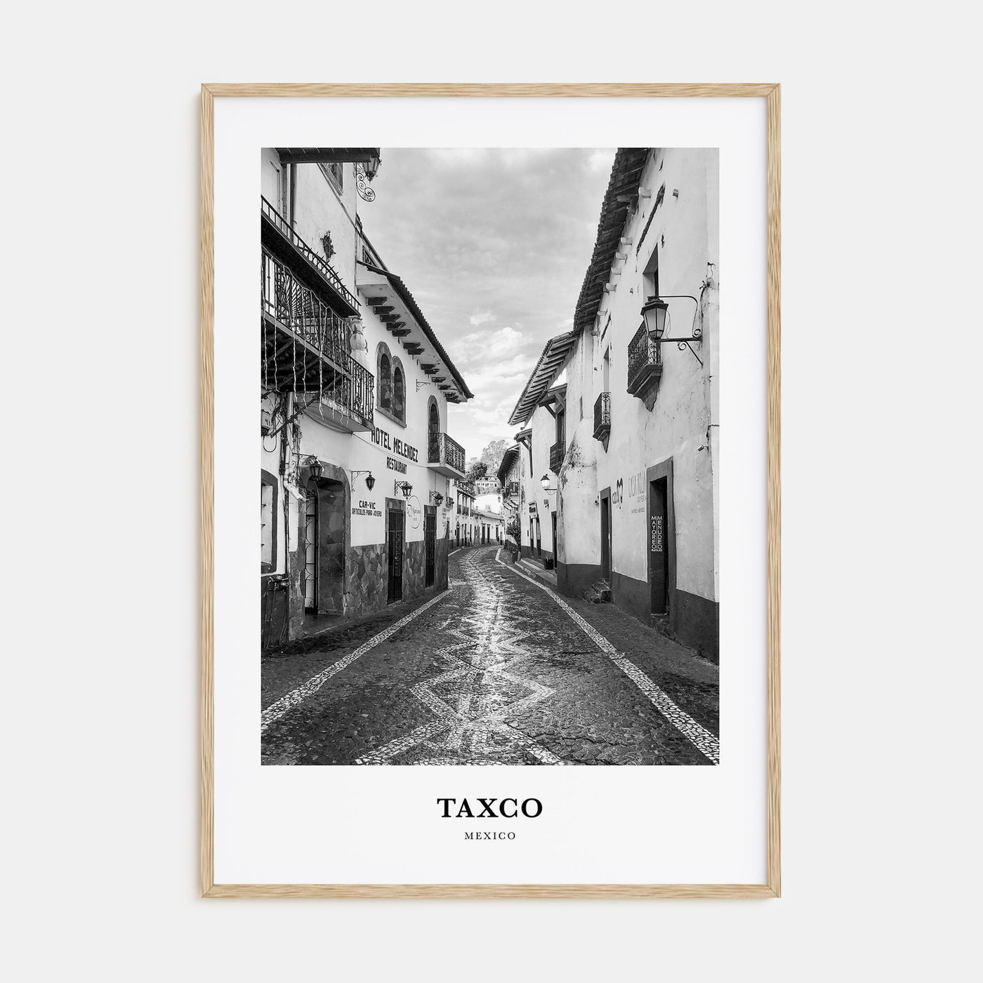 Taxco Portrait B&W Poster