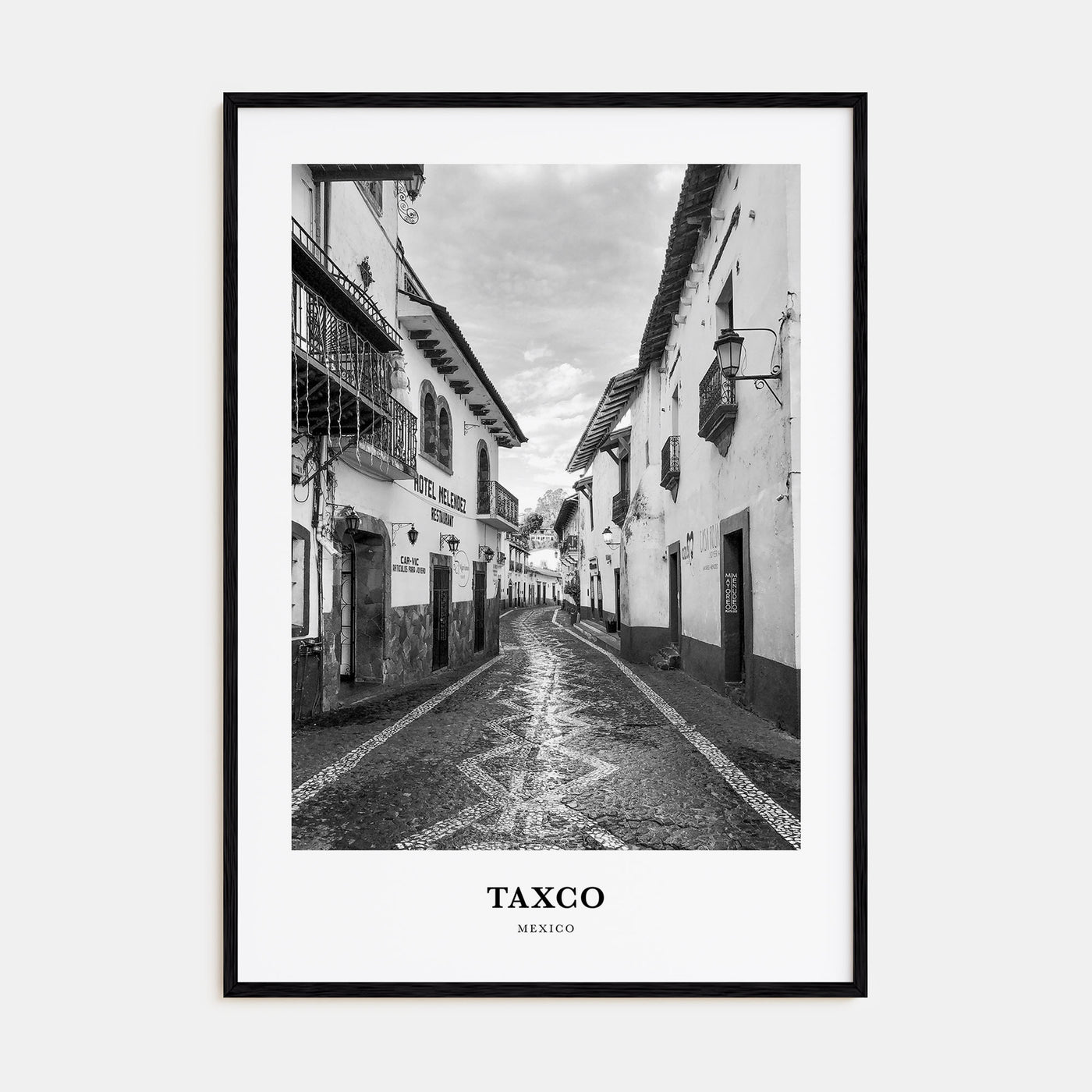 Taxco Portrait B&W Poster