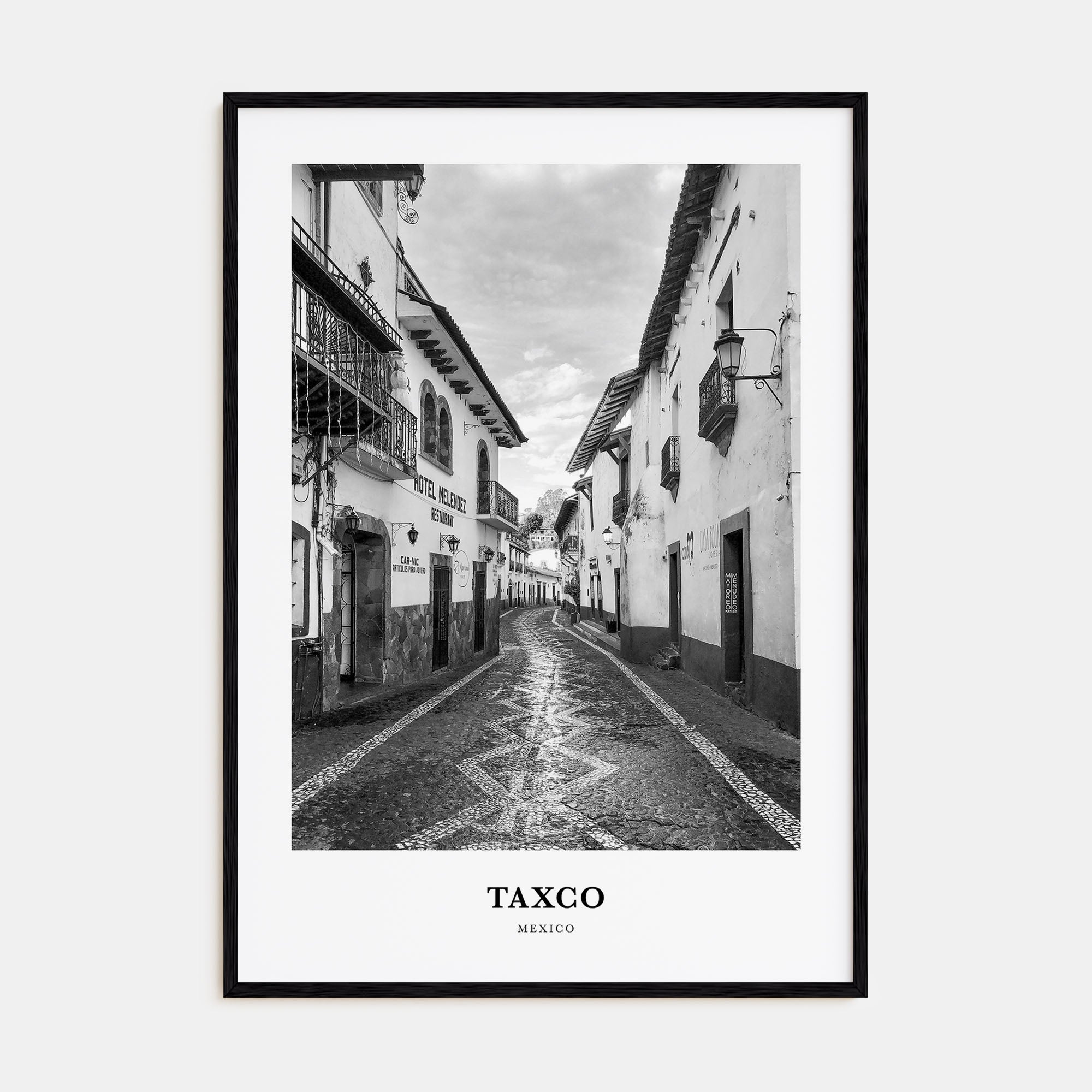 Taxco Portrait B&W Poster