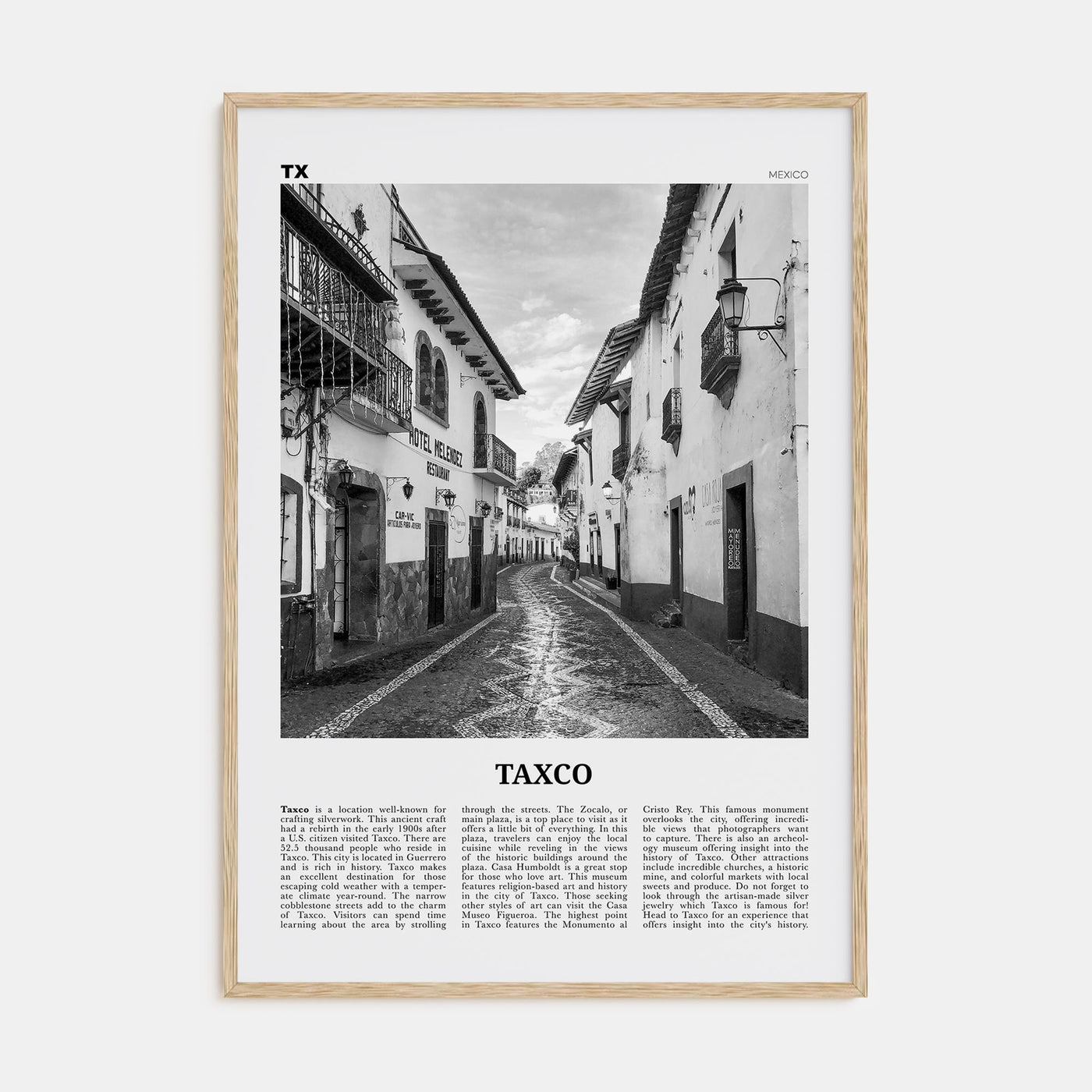 Taxco Travel B&W Poster