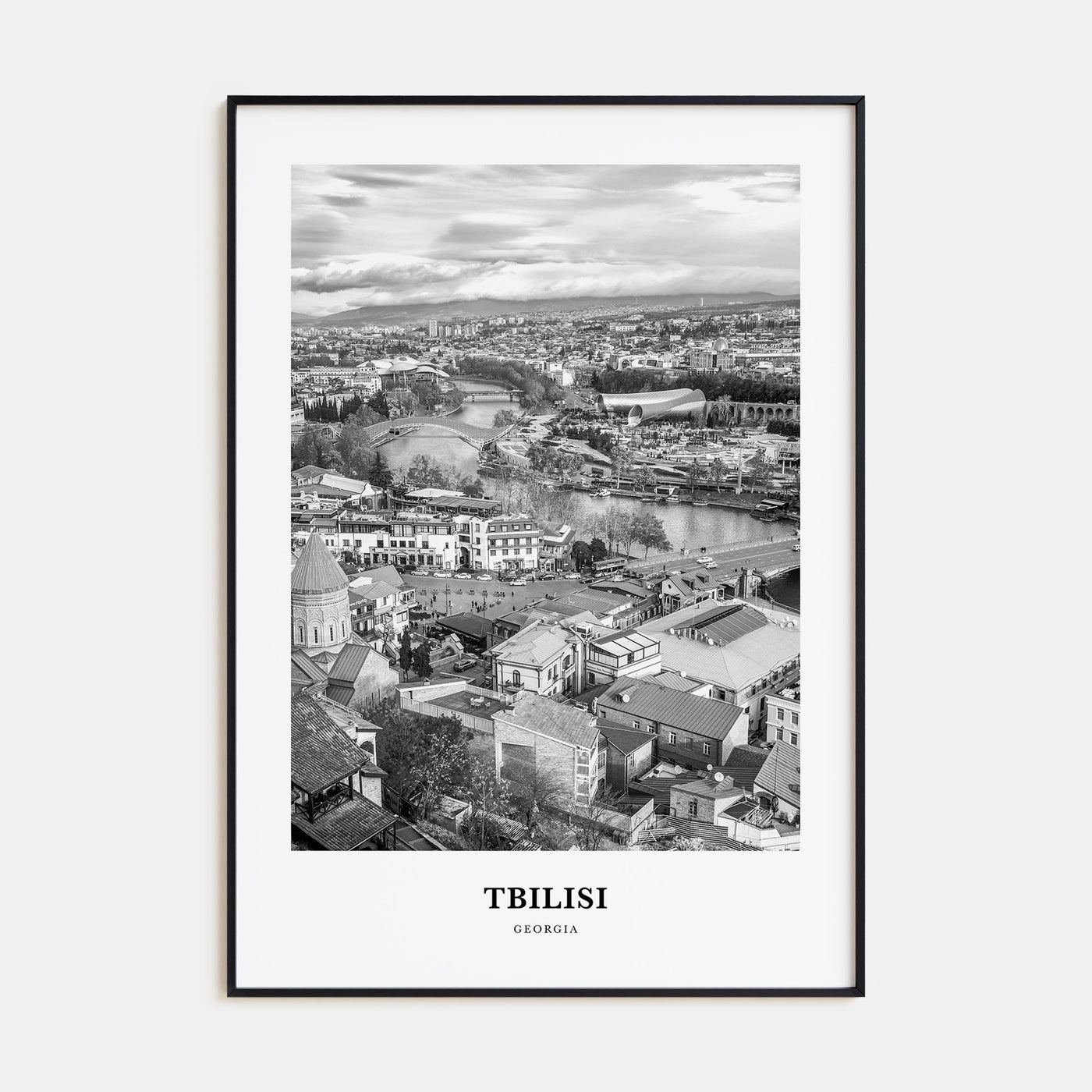 Tbilisi Portrait B&W Poster