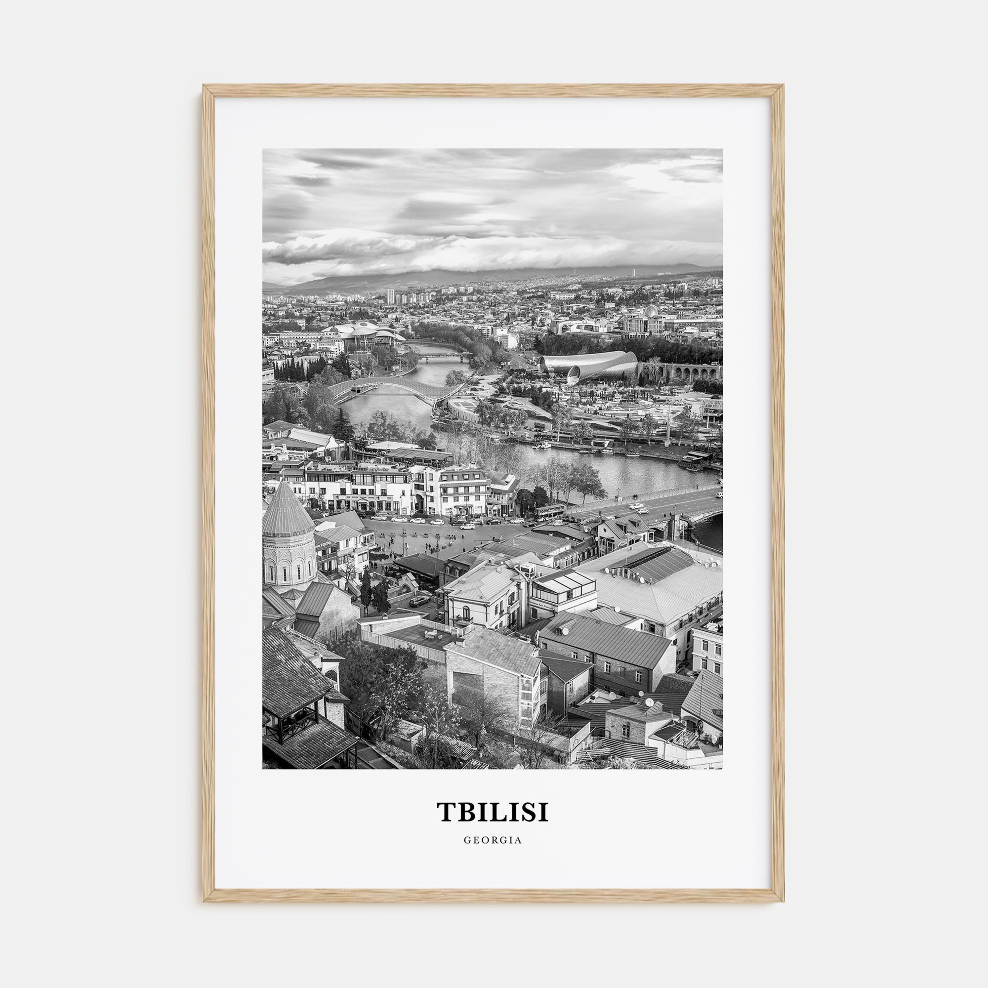 Tbilisi Portrait B&W Poster