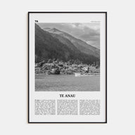 Te Anau Travel B&W Poster
