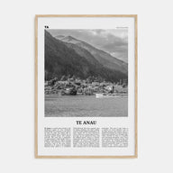 Te Anau Travel B&W Poster