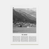 Te Anau Travel B&W Poster