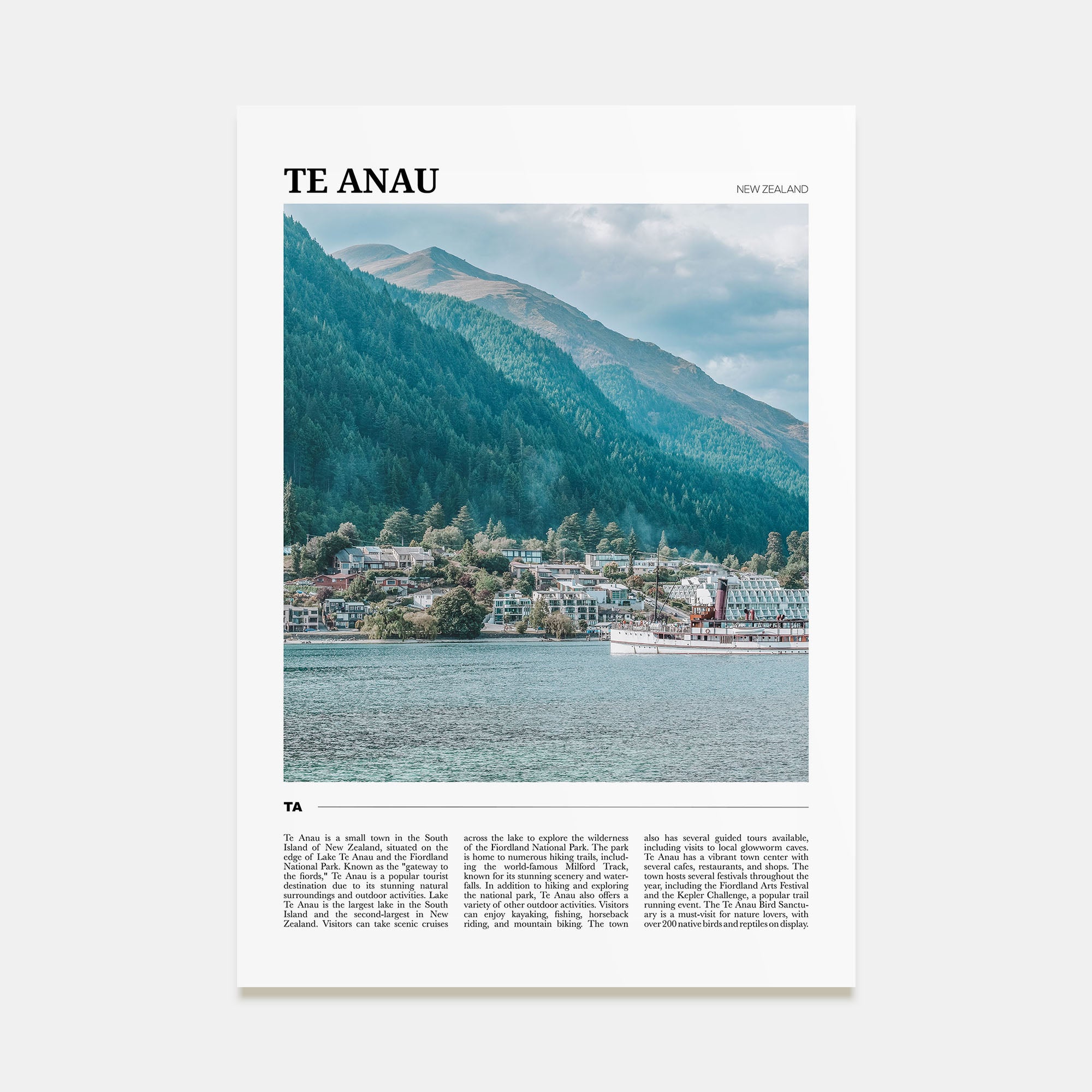 Te Anau Travel Color Poster