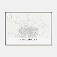 Tegucigalpa Map Landscape Poster