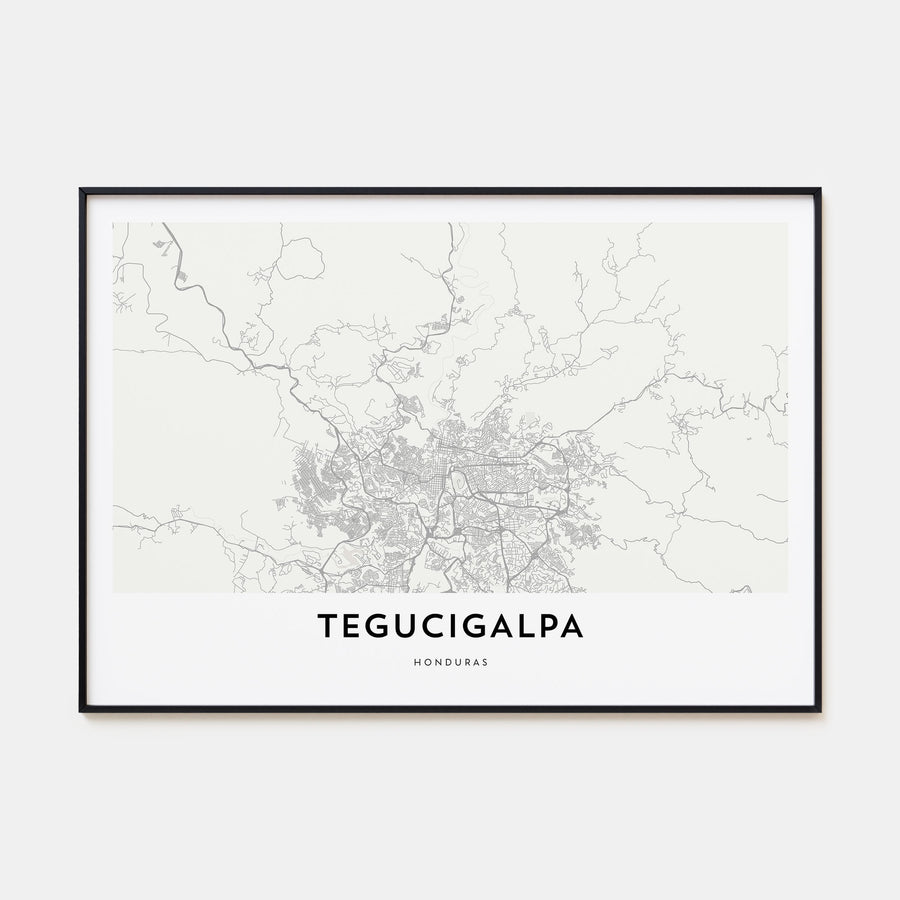 Tegucigalpa Map Landscape Poster