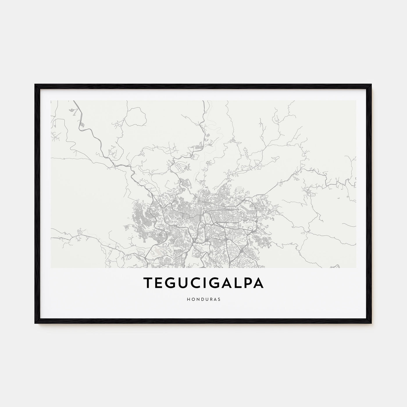 Tegucigalpa Map Landscape Poster