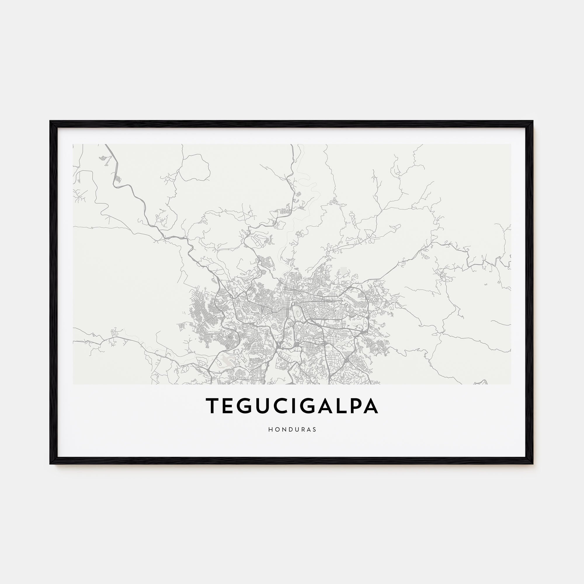 Tegucigalpa Map Landscape Poster