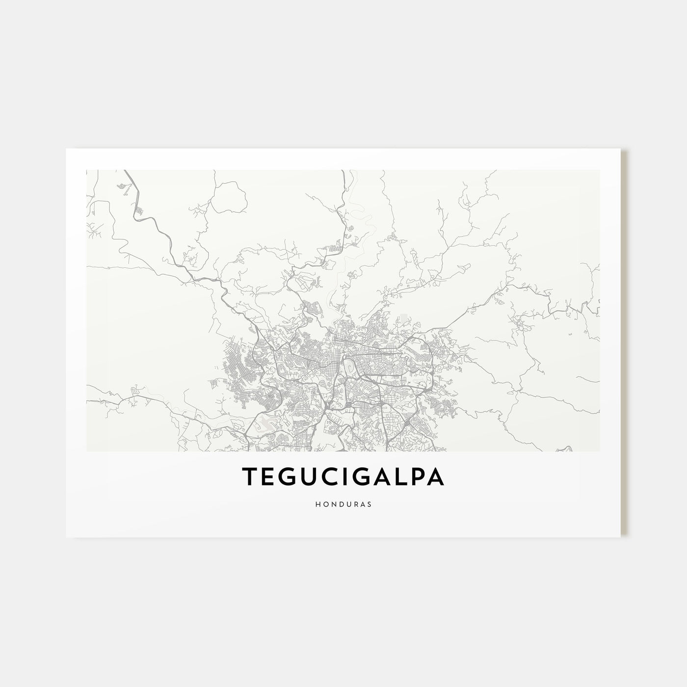 Tegucigalpa Map Landscape Poster