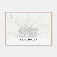 Tegucigalpa Map Landscape Poster
