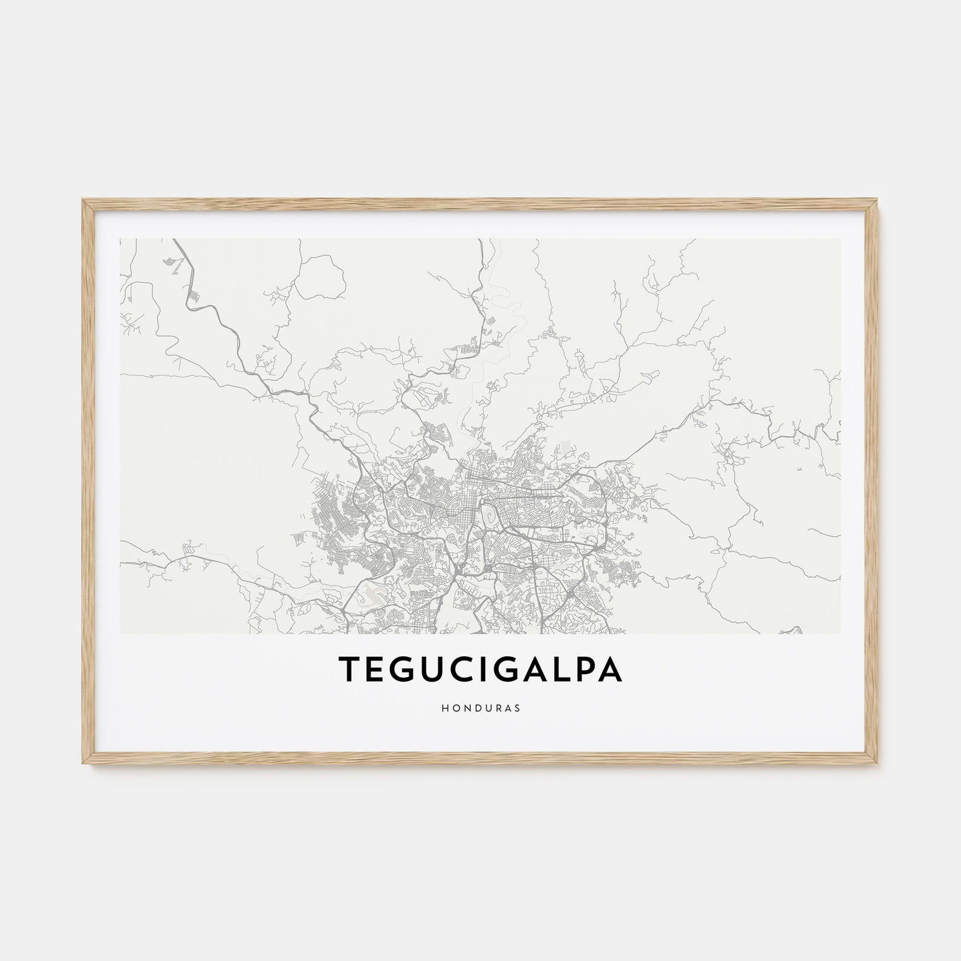 Tegucigalpa Map Landscape Poster