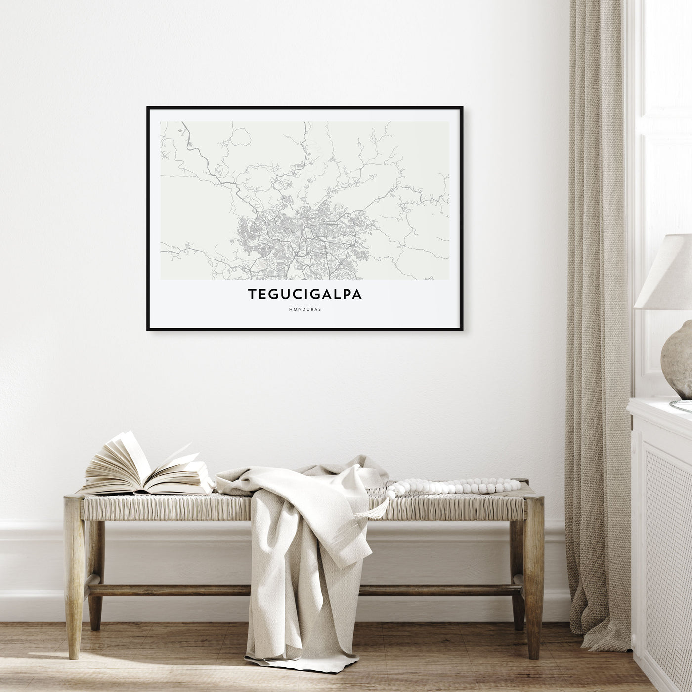 Tegucigalpa Map Landscape Poster