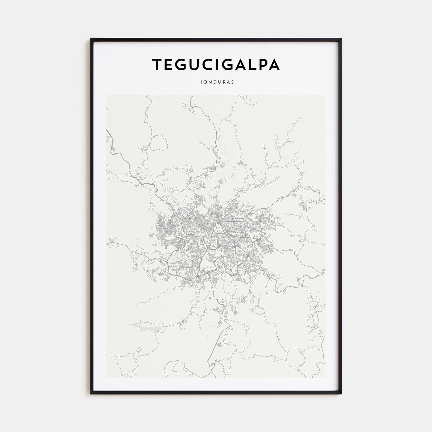 Tegucigalpa Map Portrait Poster