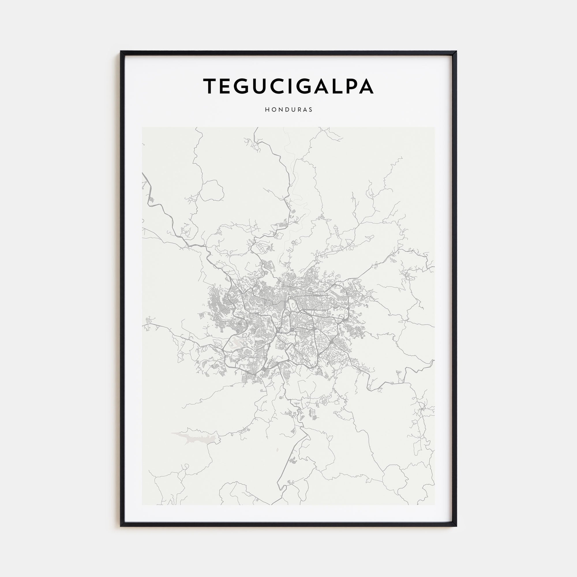 Tegucigalpa Map Portrait Poster