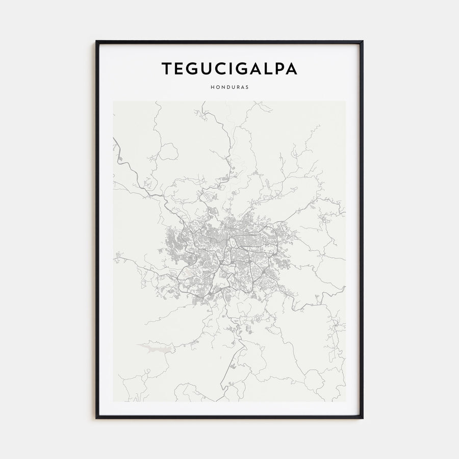 Tegucigalpa Map Portrait Poster