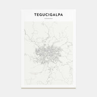 Tegucigalpa Map Portrait Poster