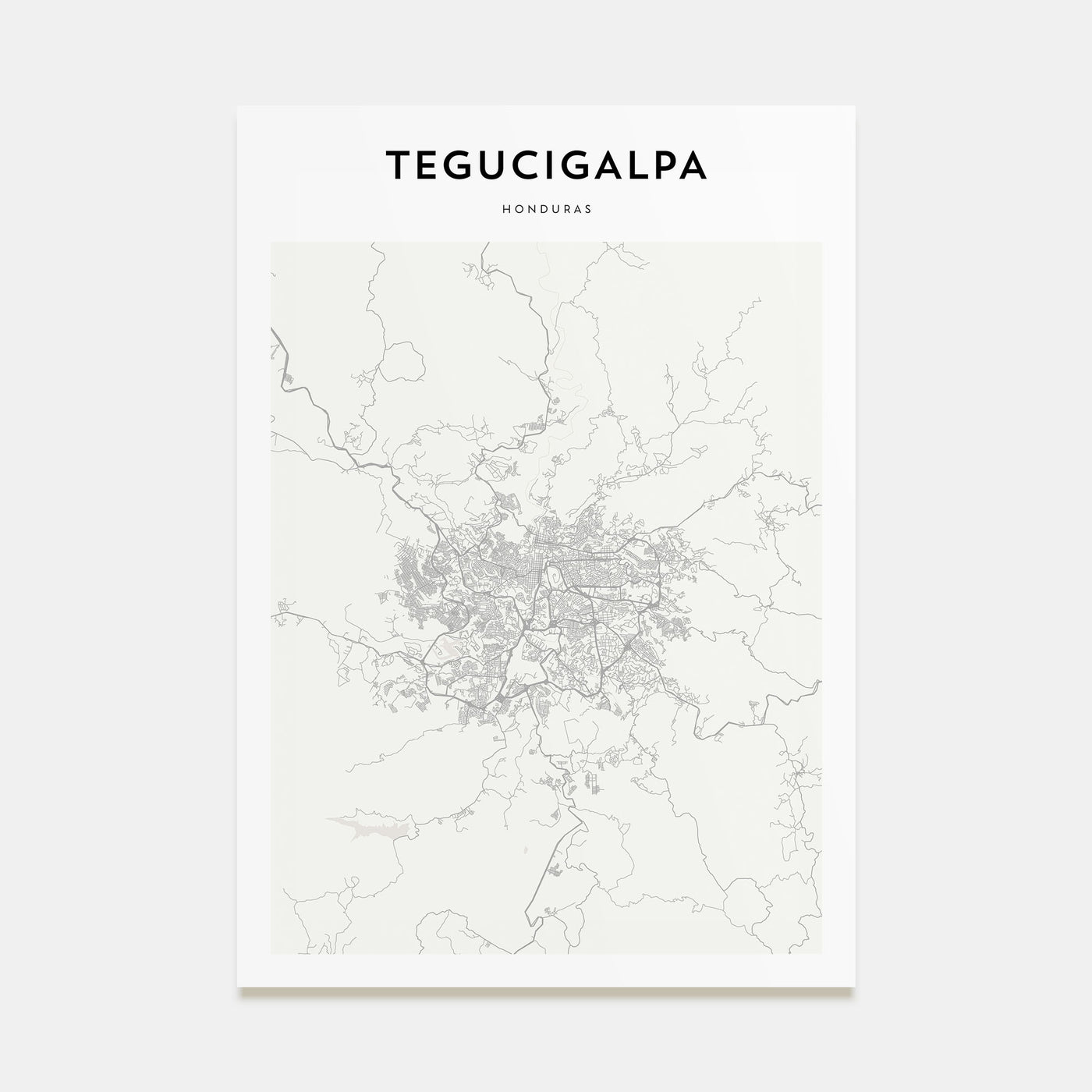 Tegucigalpa Map Portrait Poster