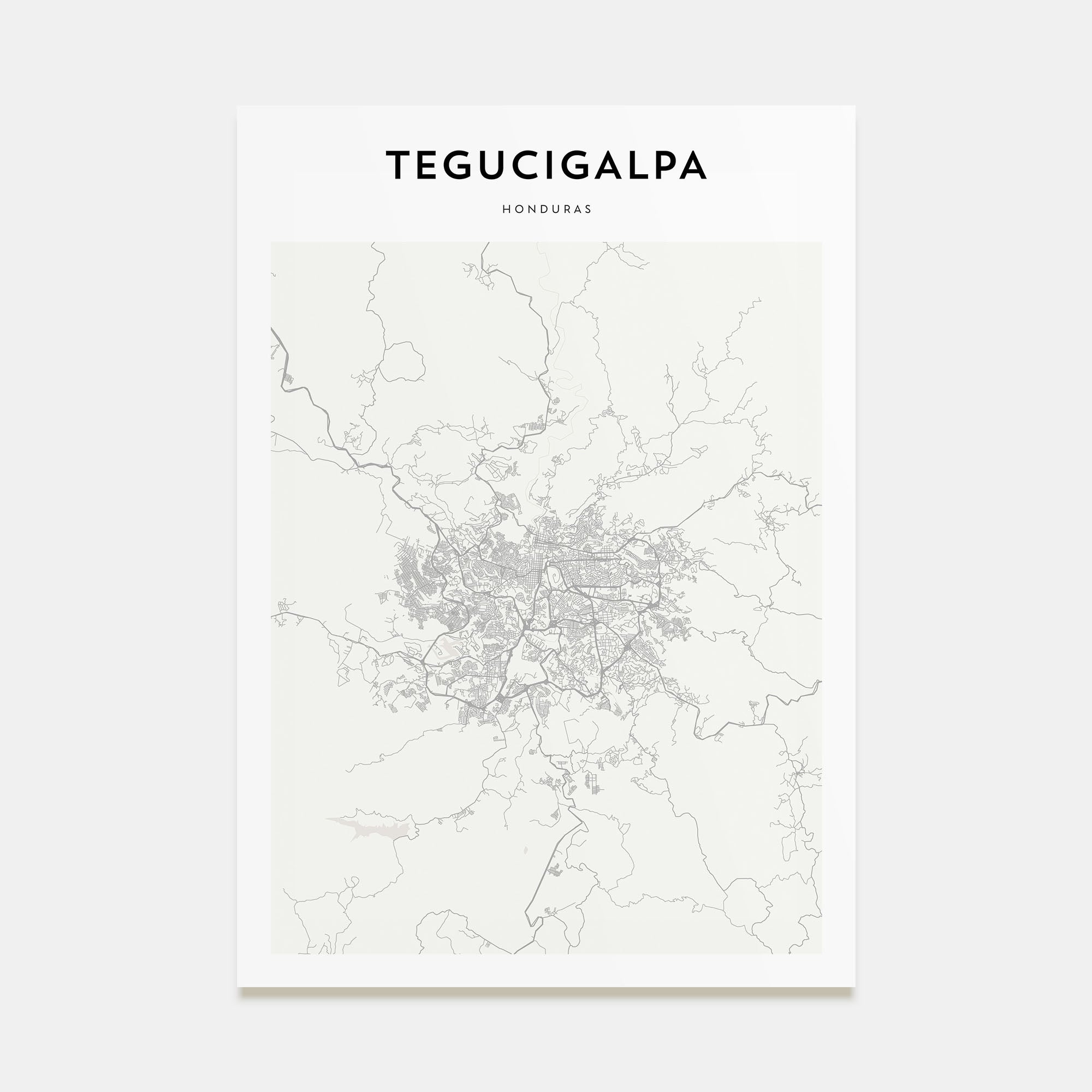 Tegucigalpa Map Portrait Poster