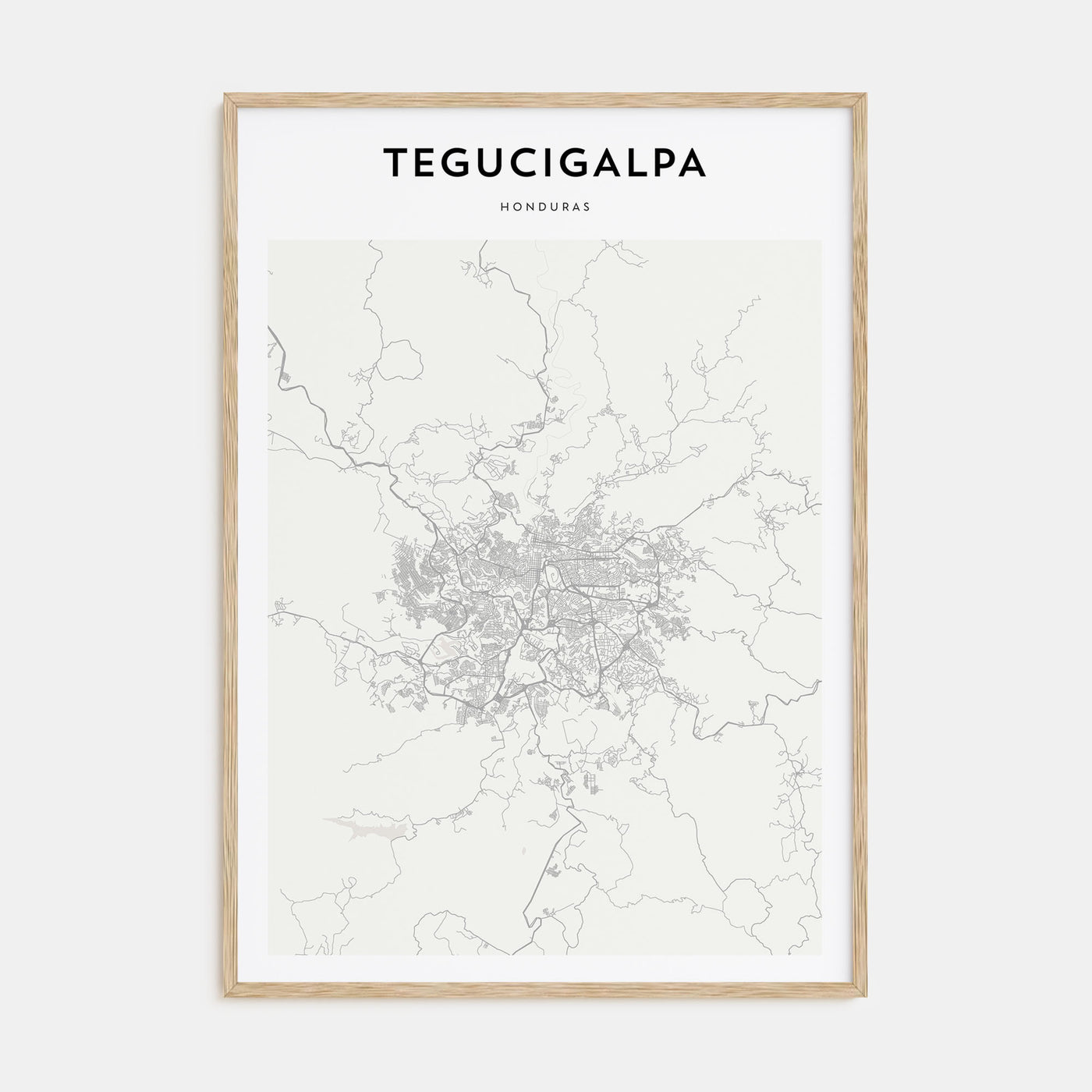 Tegucigalpa Map Portrait Poster