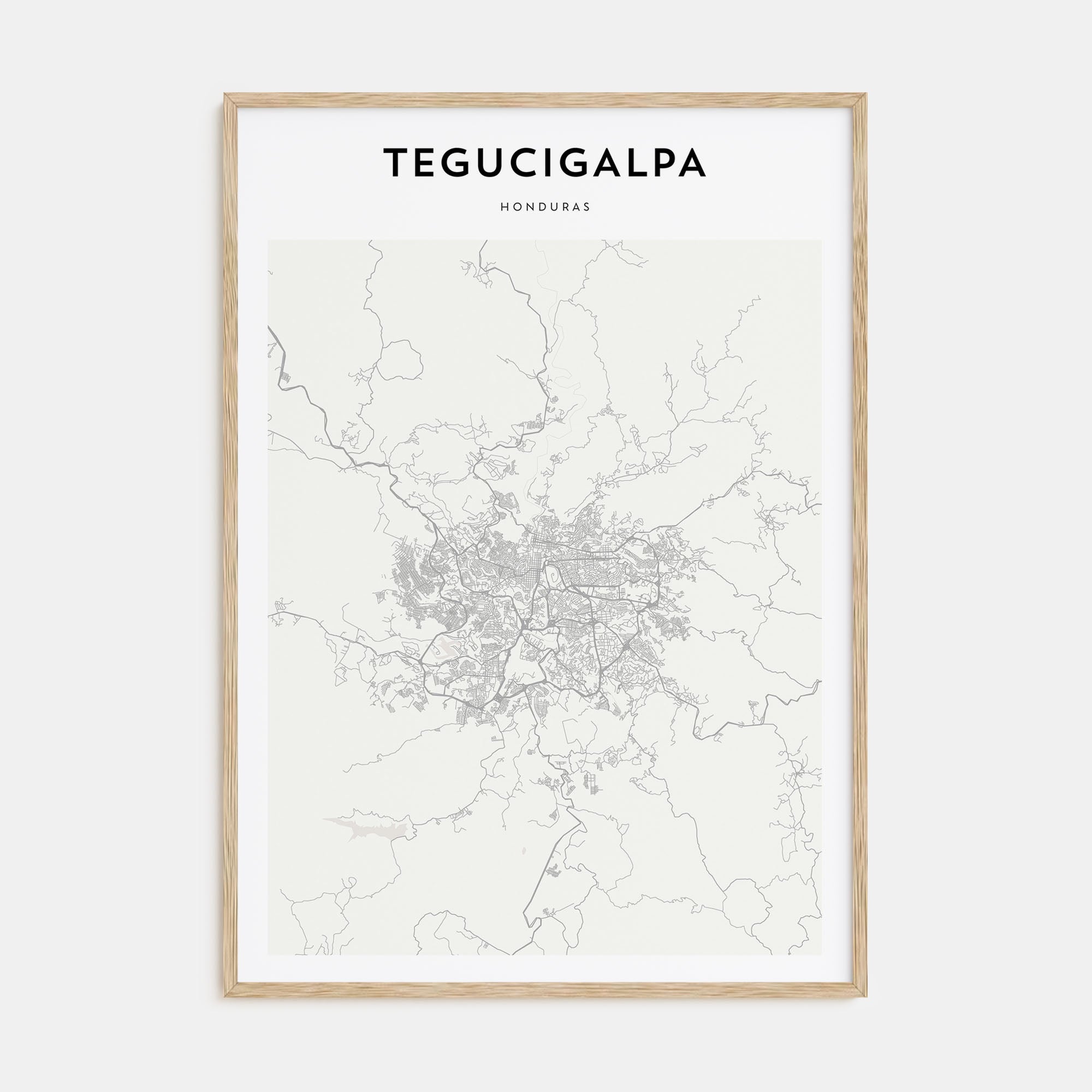 Tegucigalpa Map Portrait Poster