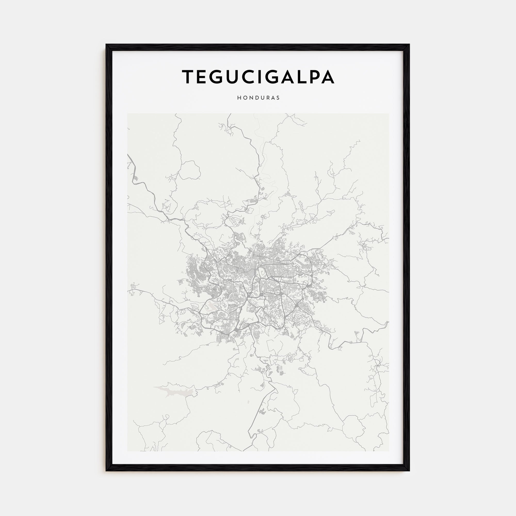 Tegucigalpa Map Portrait Poster