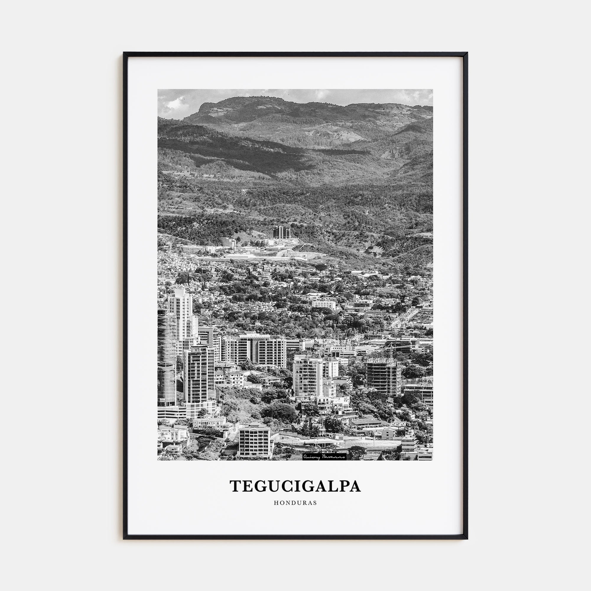 Tegucigalpa Portrait B&W Poster