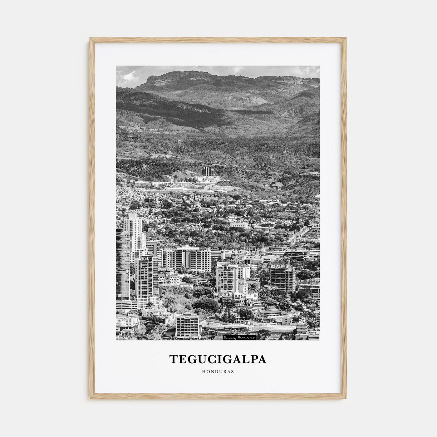 Tegucigalpa Portrait B&W Poster