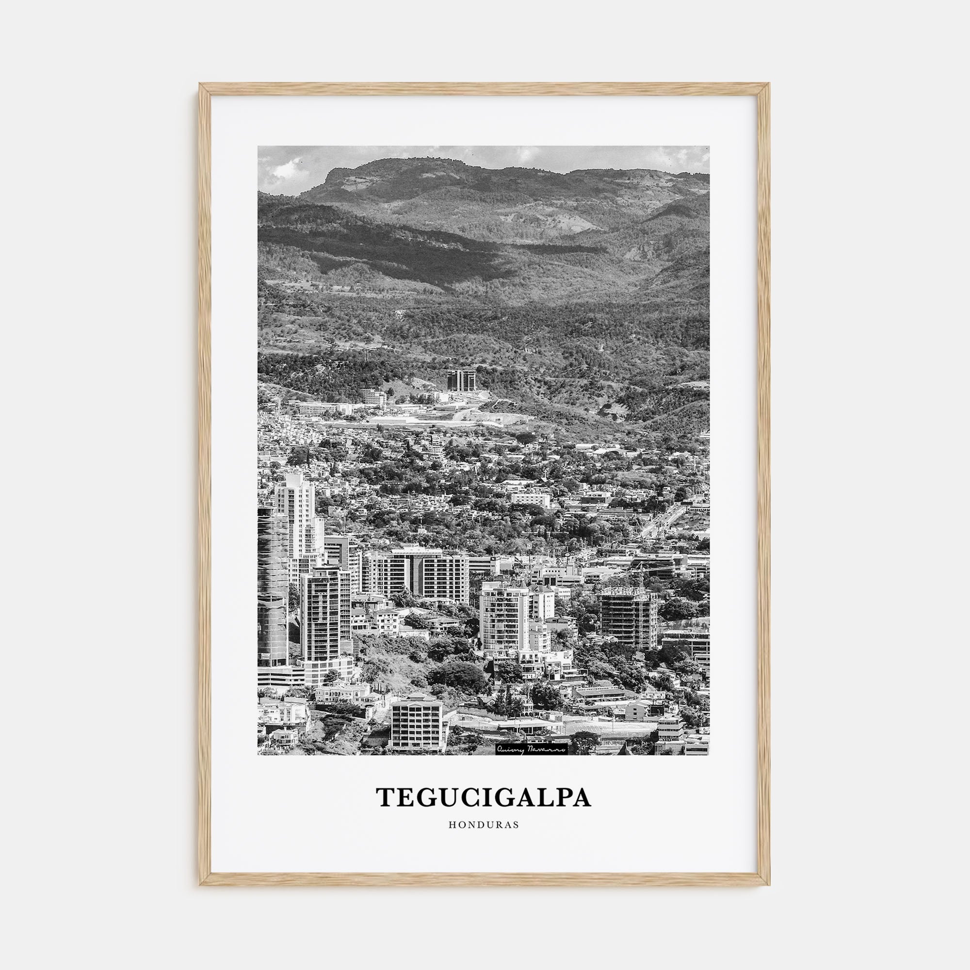 Tegucigalpa Portrait B&W Poster
