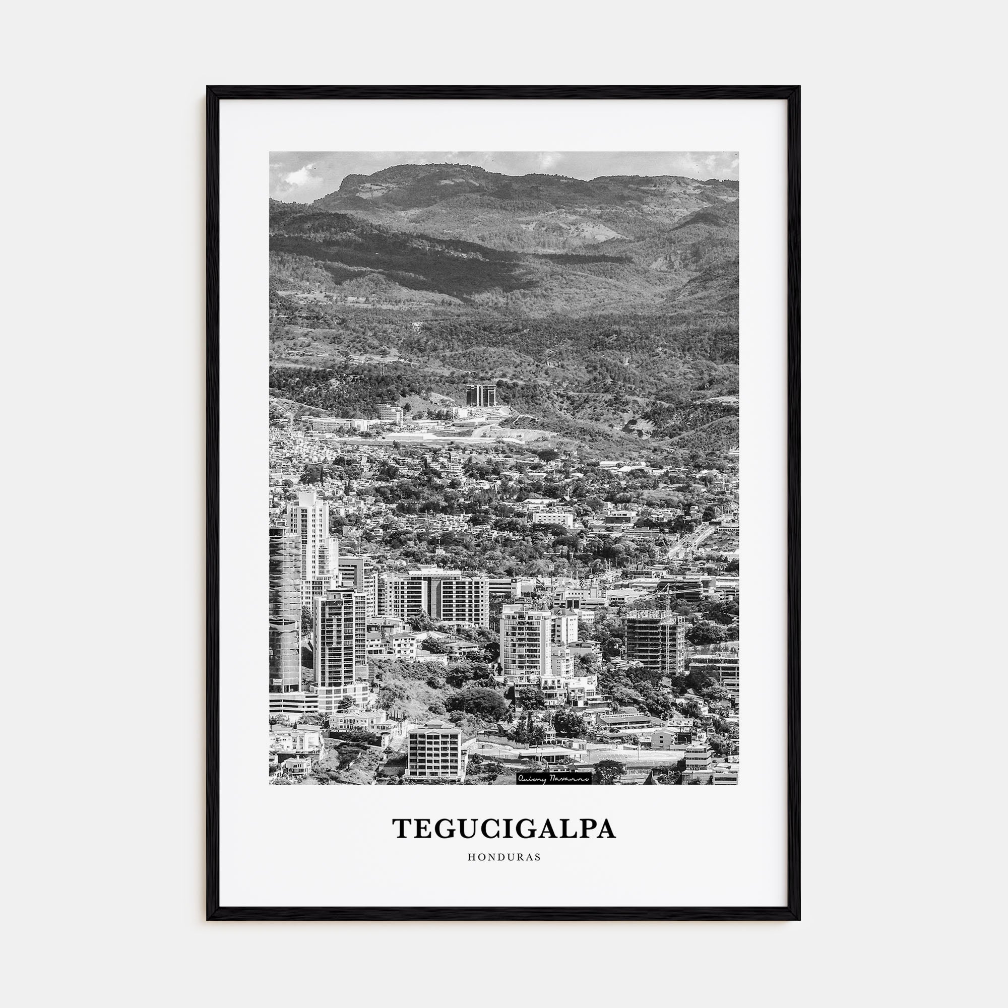Tegucigalpa Portrait B&W Poster
