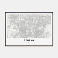 Tehran Map Landscape Poster