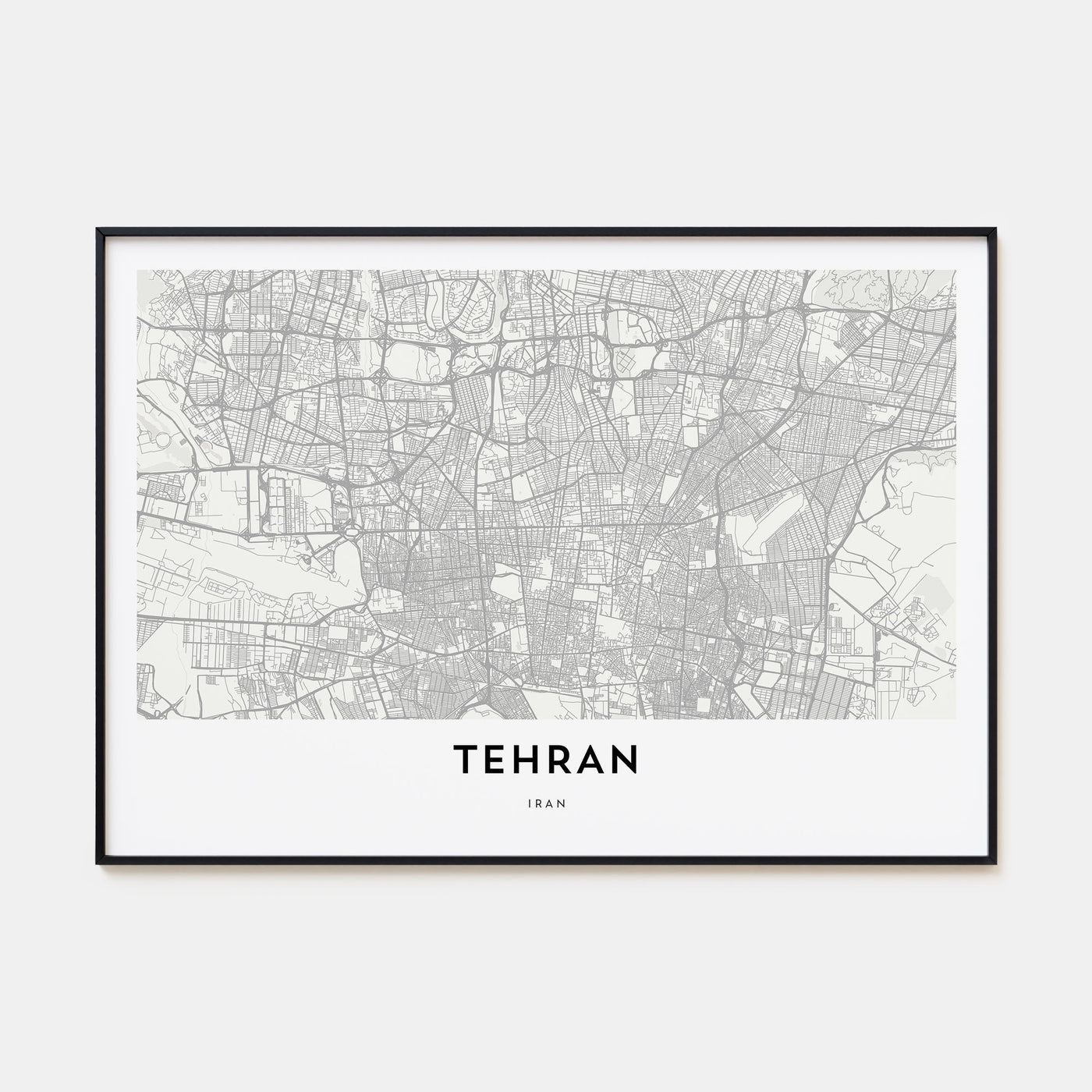Tehran Map Landscape Poster