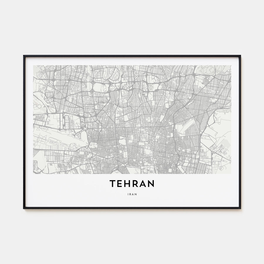 Tehran Map Landscape Poster