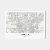 Tehran Map Landscape Poster