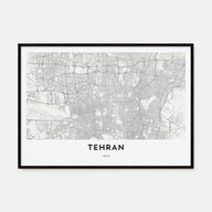 Tehran Map Landscape Poster