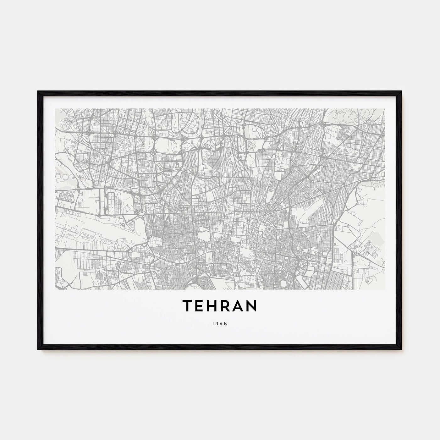 Tehran Map Landscape Poster